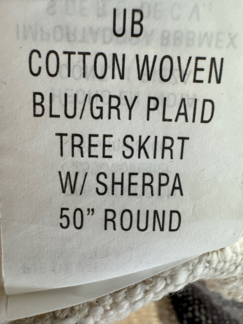 Winter Wonderland Black & White Buffalo Plaid Sherpa Christmas Tree Skirt 50" - Picture 9 of 11